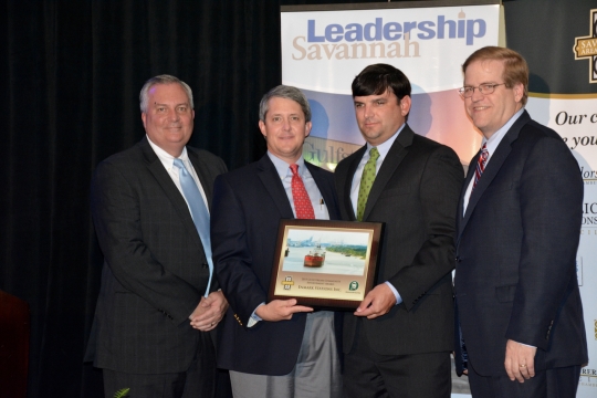(LEFT TO RIGHT) William W. Hubbard, President & CEO of Savannah Chamber of Commerce; Jay Neely, Vice President of Law & Public Affairs for Gulfstream Aerospace; Houstoun Demere, Vice President of enmarket; Michael C. Traynor, Publisher of Savannah Morning News